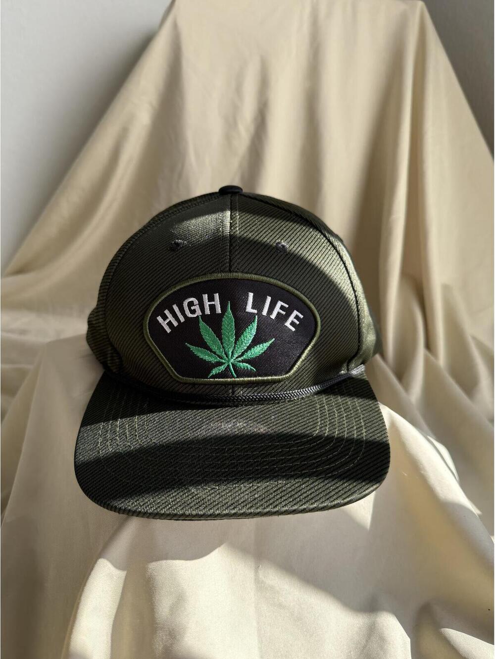 Pit Bull High Life Trucker Hat Green Snapback Cannabis Leaf Embroidered Cap